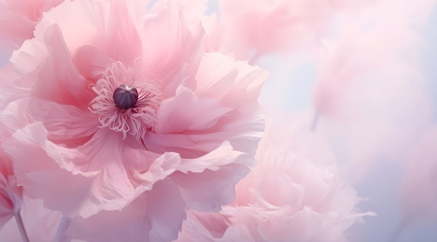 ピンクの花が付いた美しい壁紙