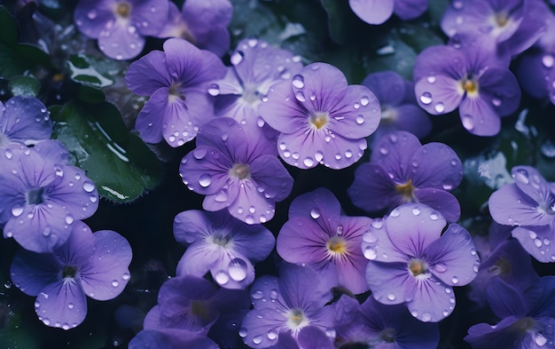 Beautiful wallpaper with purple flowers