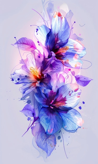 Free photo beautiful watercolor floral arrangement