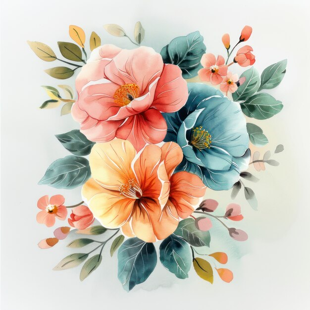 Beautiful watercolor floral arrangement