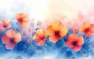 Free photo beautiful watercolor floral arrangement