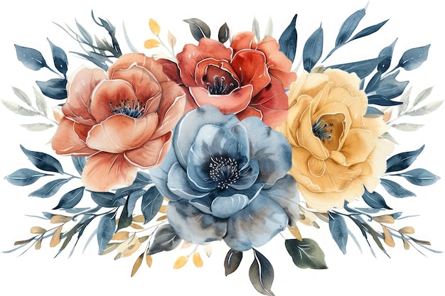 Beautiful watercolor floral arrangement