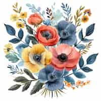 Foto gratuita beautiful watercolor floral arrangement