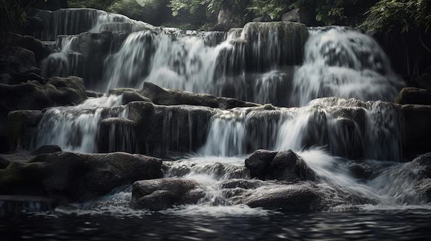 Free photo beautiful waterfall ai generated image