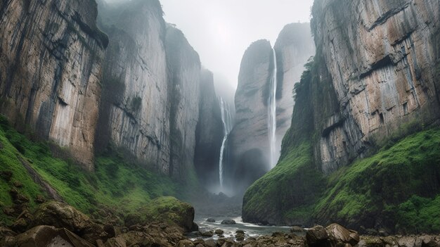 Beautiful waterfall  landscape