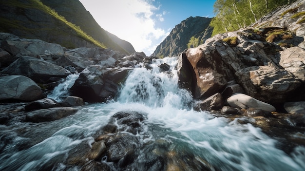 Foto gratuita bellissimo paesaggio a cascata