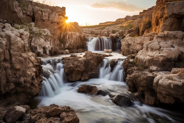 Free photo beautiful waterfall  landscape