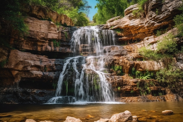 Бесплатное фото Красивый пейзаж водопада