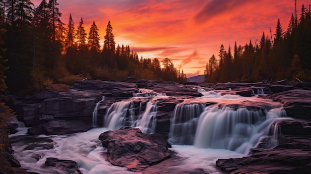 Free photo beautiful waterfall  landscape