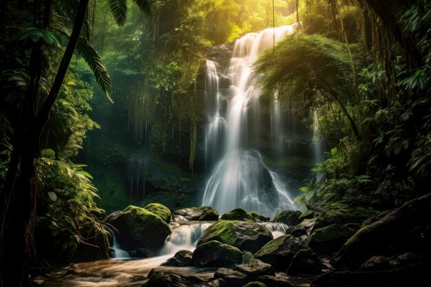 Beautiful waterfall landscape