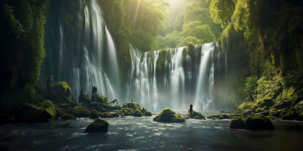 Beautiful waterfall landscape