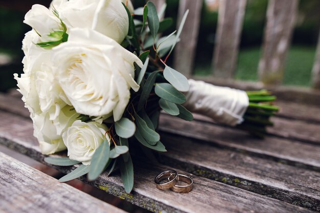 Beautiful wedding bouquet of flowers