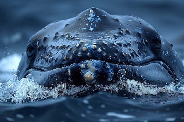 Free photo beautiful whale crossing the ocean