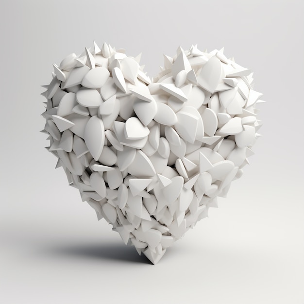 Free photo beautiful white heart shape