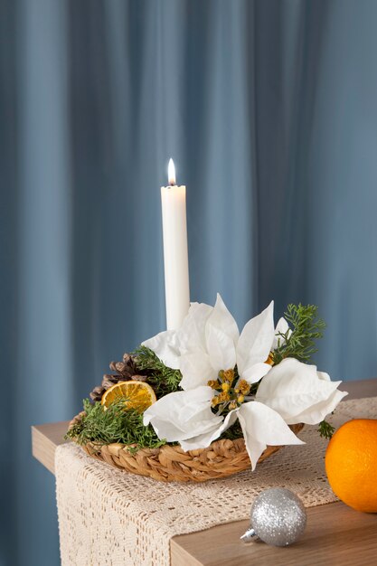 Beautiful white poinsettia arrangement