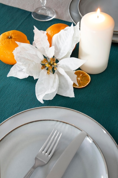 Free photo beautiful white poinsettia assortement