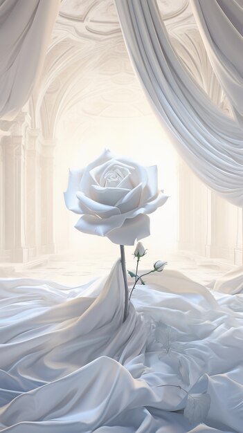 屋内の美しい白いバラ