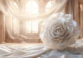 Free photo beautiful white rose indoors