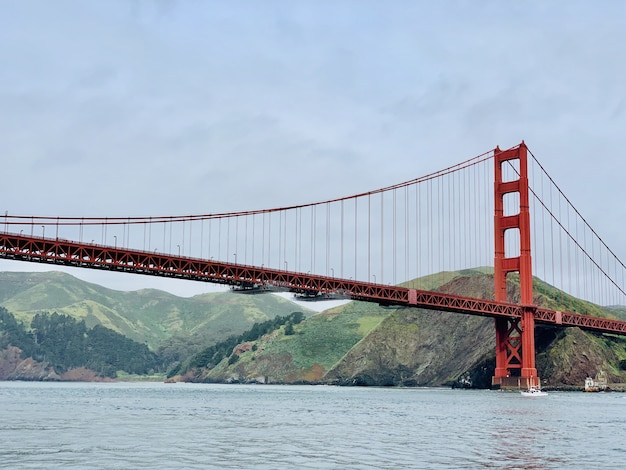 Beautiful wide shot of the Golden Gate Bridge in San Francisco