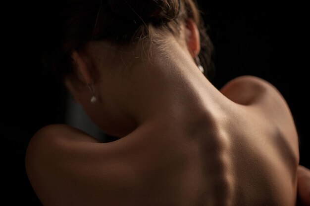 A beautiful woman, back view