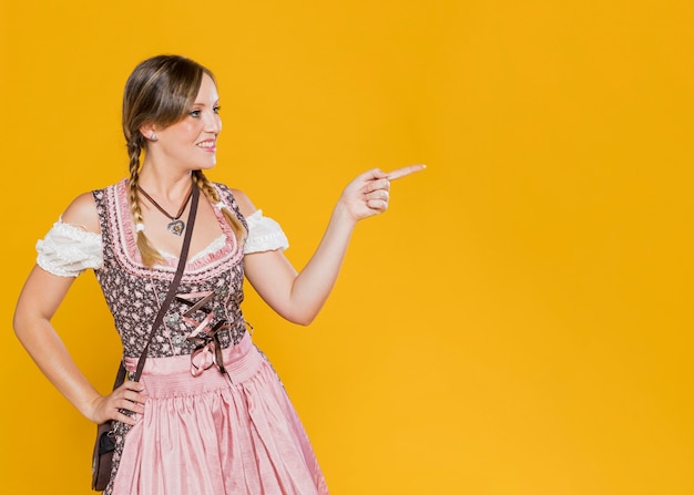 Beautiful woman in bavarian costume