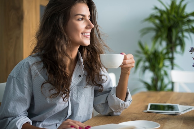 Beautiful woman and beautiful morning