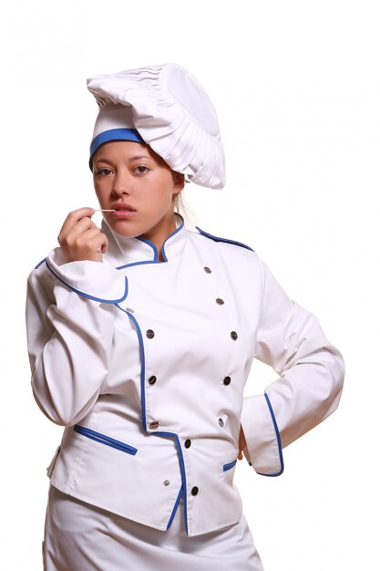 Beautiful woman in chef image