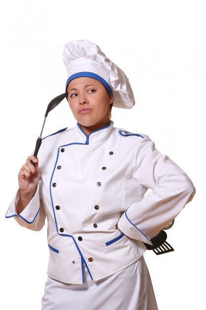 Beautiful woman in chef image