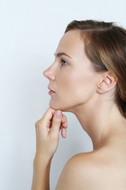 Beautiful woman in close-up