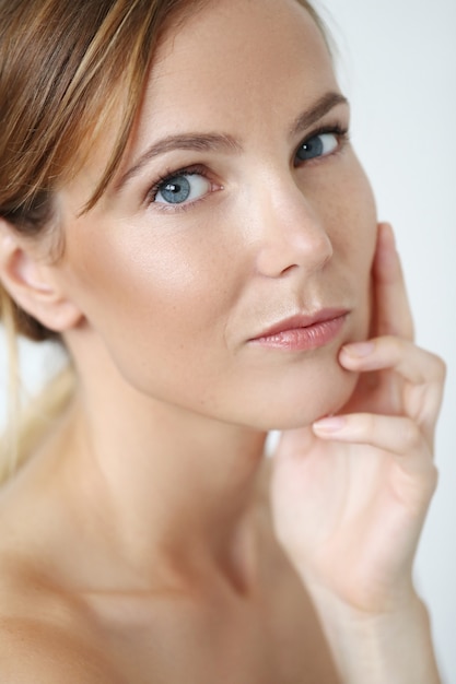 Beautiful woman in close-up