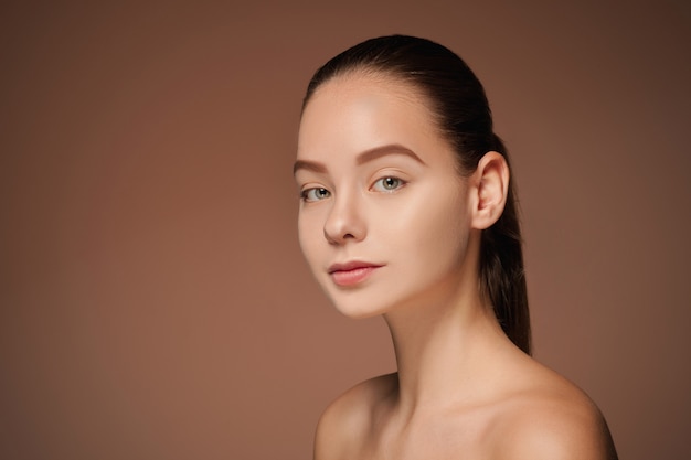 Beautiful woman face portrait close up