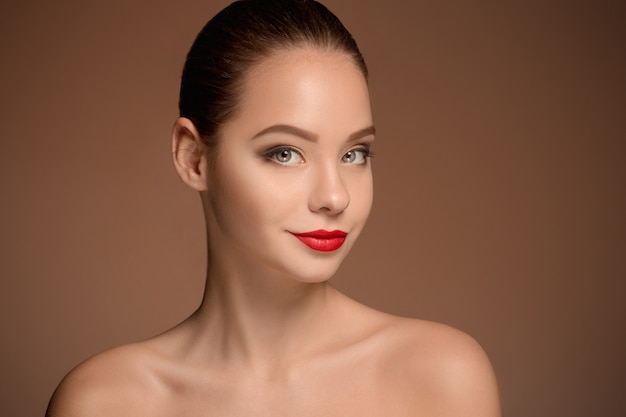 Beautiful woman face portrait close up