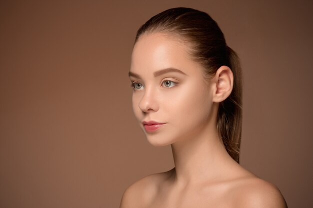 Beautiful woman face portrait close up