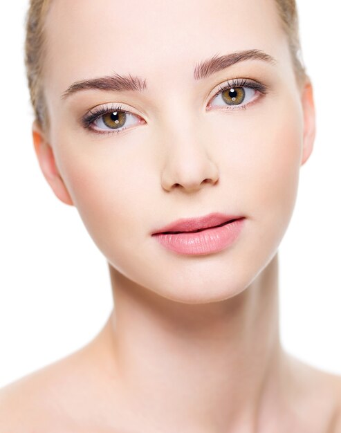 Beautiful woman face with clean skin