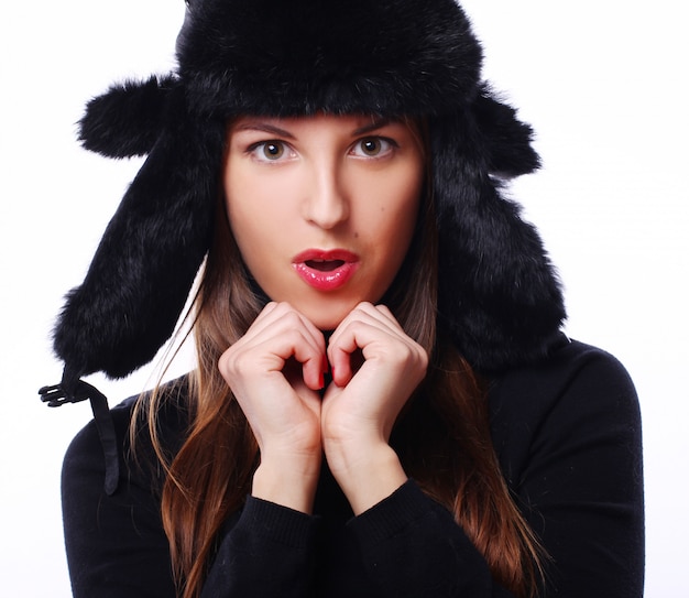 Free photo beautiful woman in hat