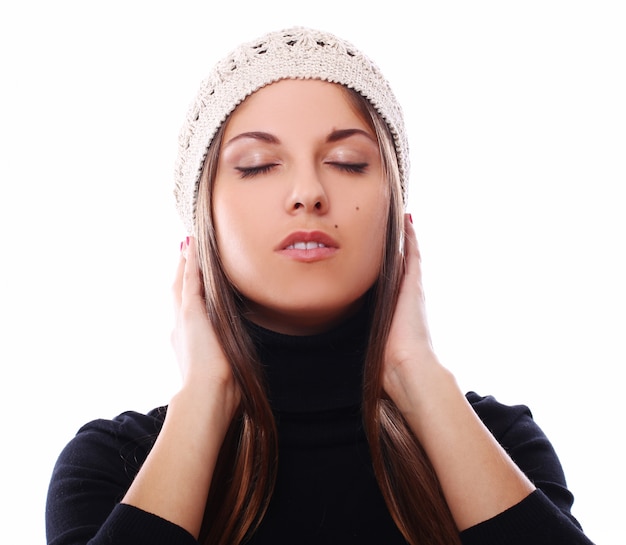 Free photo beautiful woman in hat