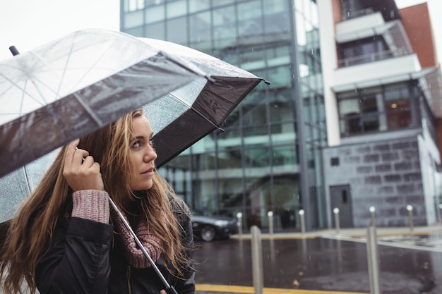 Beautiful woman holding an umbrella