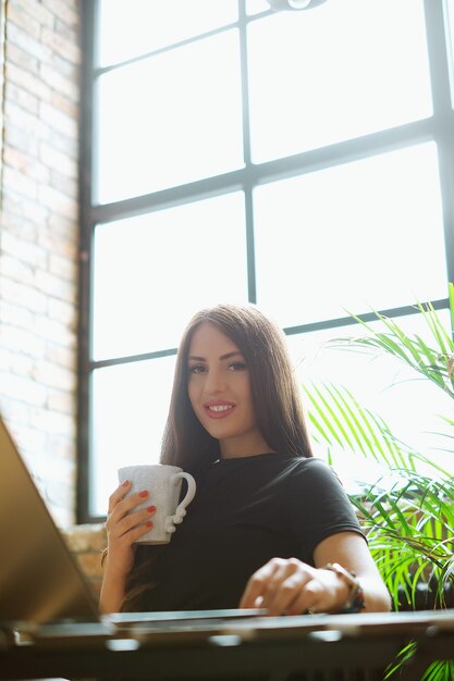 Beautiful woman at home