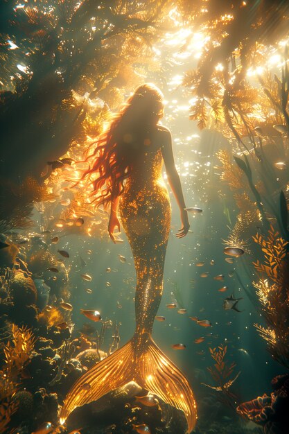 아름다운 여인 해녀 물 에서