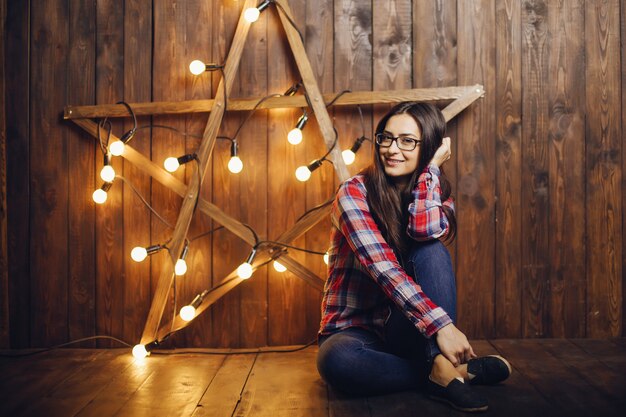 beautiful woman sitting on a chair