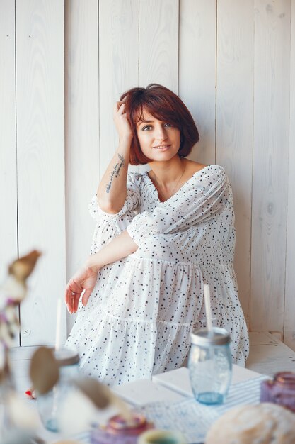 Beautiful woman in the studio