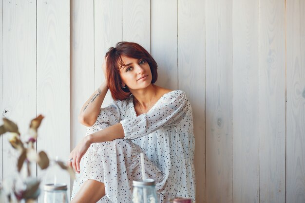 Beautiful woman in the studio