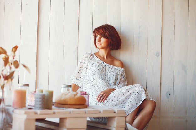 Beautiful woman in the studio