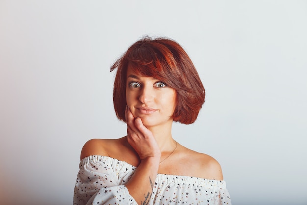 Beautiful woman in the studio