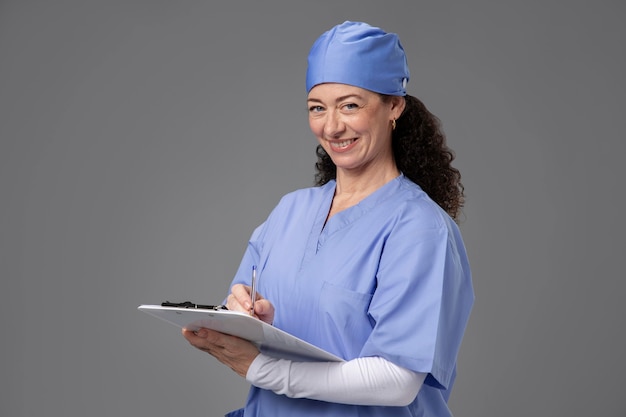 Beautiful woman surgeon smiling