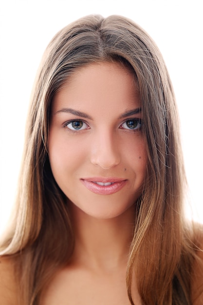 Beautiful woman over white background