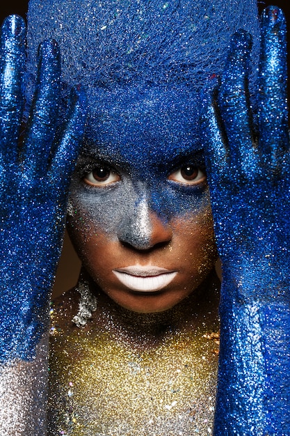 Premium Photo  Woman in brazilian carnival glitter body paint ai