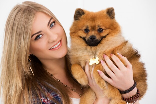 Beautiful woman with dog