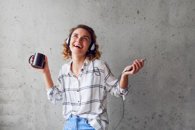 Beautiful woman with earphones