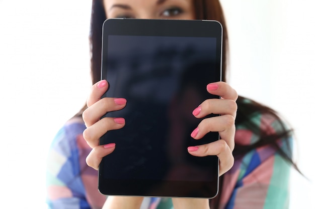 Beautiful woman with tablet